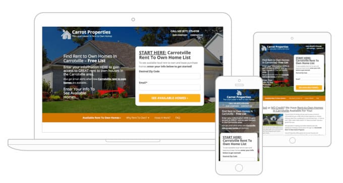 Investor carrot real estate website are responsive