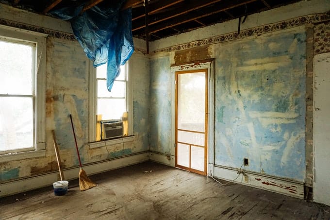 House a real estate investor is renovating getting ready to flip