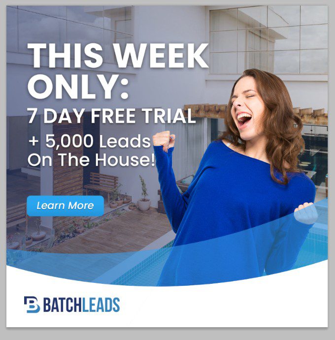 Batchleads free trial banner