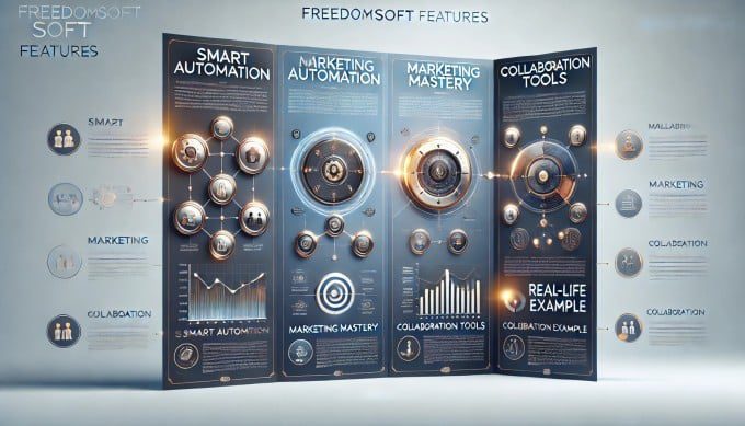 Freedomsoft features: automation, marketing, and collaboration tools