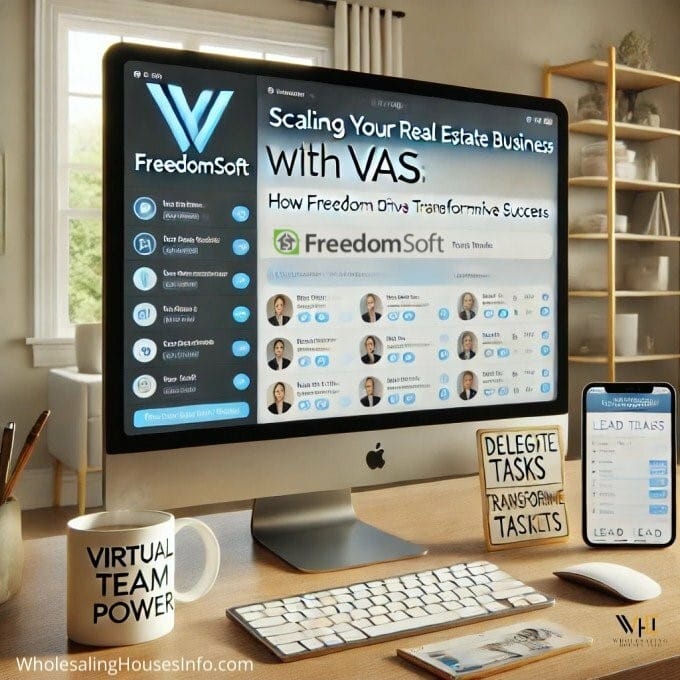 Scaling your real estate wholesaling business with va's using freedomsoft